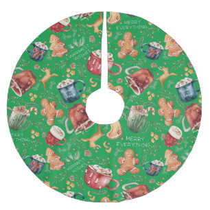 Heiße Kakao Lebkuchen Kekse Rustikale Weihnachten Polyester Weihnachtsbaumdecke