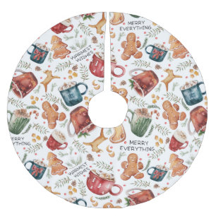 Heiße Kakao Lebkuchen Kekse Rustikale Weihnachten Polyester Weihnachtsbaumdecke