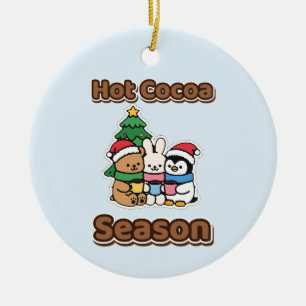 Heiße Kakao-Saison Süßer Weihnachtsbär Hase Keramik Ornament