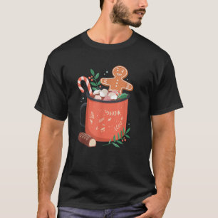 Heiße Kakao-Tasse Lebkuchen Weihnachten Weihnachte T-Shirt