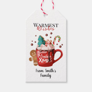 Heiße Kakao-Tasse Weihnachtsgrüße Geschenkanhänger