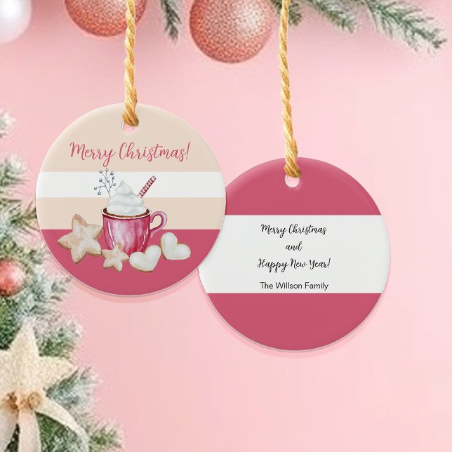 Heiße Kakao und Kekse Wasserfarbe Keramik Ornament (Von Creator hochgeladen)