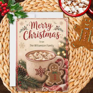 Heiße Kakao- und Lebkuchen-Weihnachtskarte Einladung