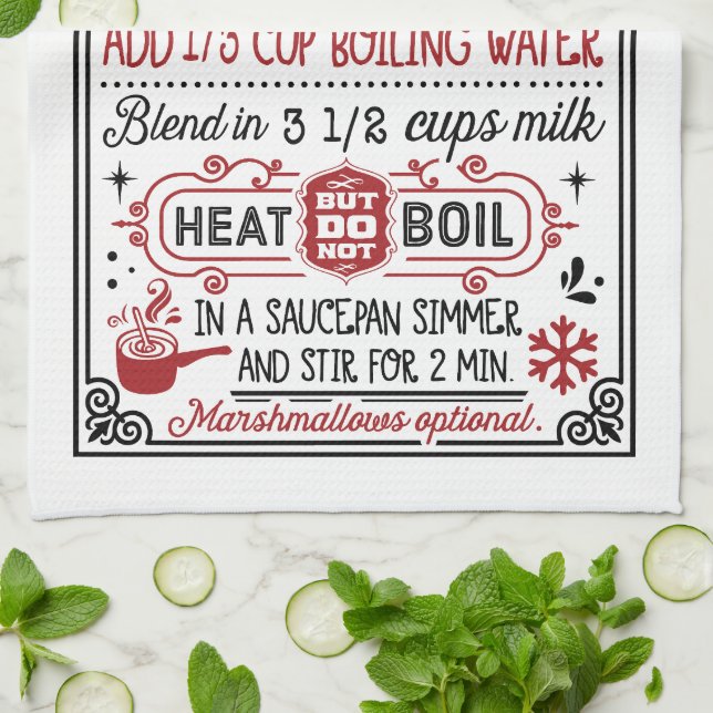 Heiße Kakaorezeptur | Bauernhof Geschirrtuch (Gefaltet)