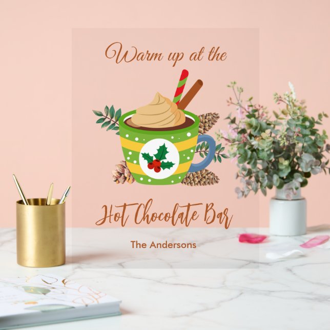 Heiße Kakaoschokolade Bar Schildkröte Acrylschild (Hochzeit)