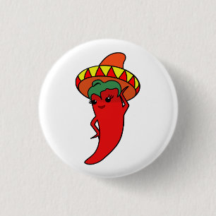 Heiße Kawaii-Pfeffer-Diva Button