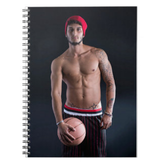 Heiße Kerl Sexy Mann Tattoo Bart Basketball Notizblock