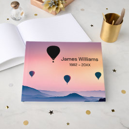 Heiße Luftballons am Morgen Nebel zur Beerdigung Gästebuch