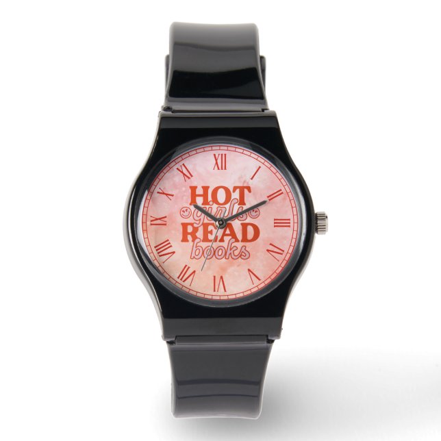 Heiße Mädchen lesen Bücher Armbanduhr (Vorderseite)