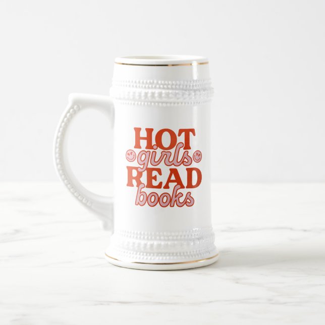 Heiße Mädchen lesen Bücher Bierglas (Links)