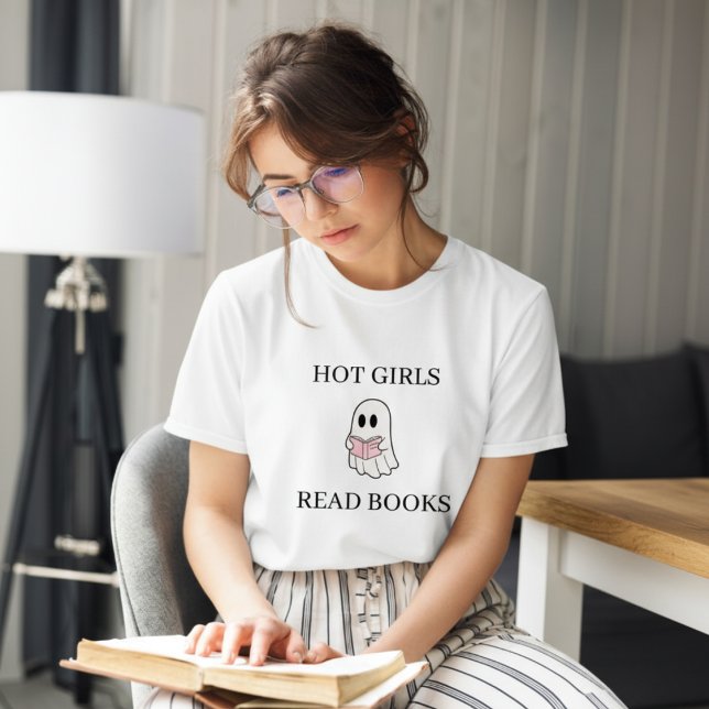 Heiße Mädchen lesen Bücher | Halloween-Geist Tri-Blend Shirt (Hot Girls Read Books | Ghost Halloween Tri-Blend Shirt)