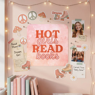 Heiße Mädchen lesen Bücher Quadratischer Aufkleber