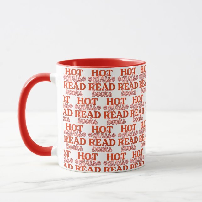 Heiße Mädchen lesen Bücher Tasse (Links)