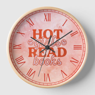 Heiße Mädchen lesen Bücher Uhr