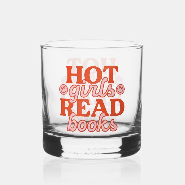 Heiße Mädchen lesen Bücher Whiskyglas (Vorderseite)