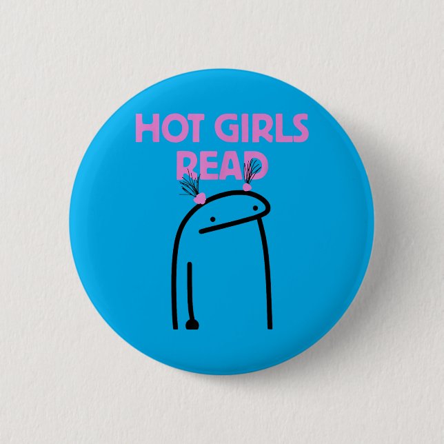 Heiße Mädchen lesen Button (Vorderseite)