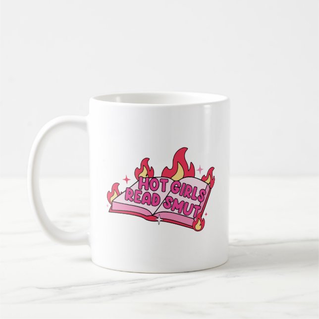 Heiße Mädchen lesen Schund Kaffeetasse (Links)