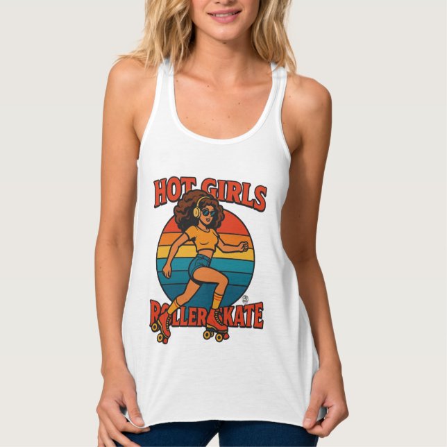 Heiße Mädchen Roller Skate Shirt (Vorderseite)