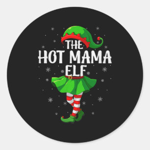 Heiße Mama-Elf-Weihnachten Mädchen Frauen Elf-Trup Runder Aufkleber