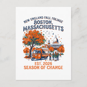 Heiße neue Herbstfoliage Neuengland Boston Massach Postkarte