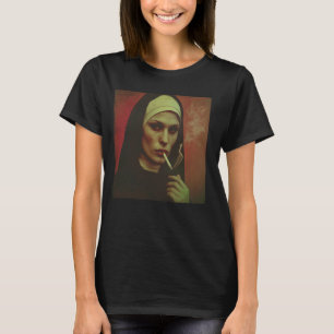 Heiße Nonne raucht Zigarette, Rebellious Nonne T-Shirt