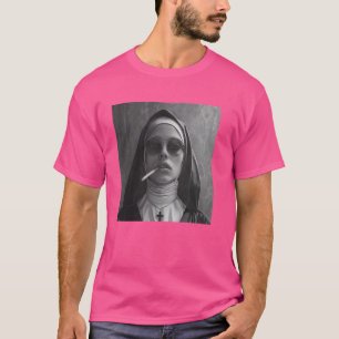 Heiße Nonne raucht Zigarette, Rebellische Nonne T-Shirt