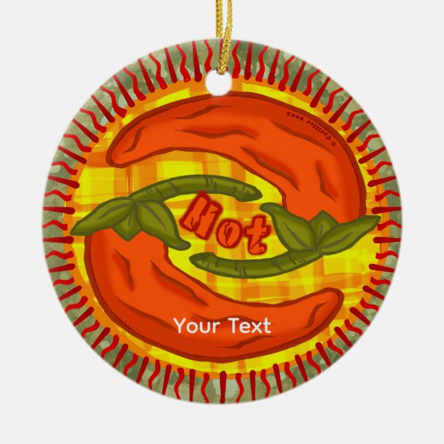 Heiße Paprika yin yang Keramik Ornament (Vorne)