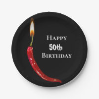 Heiße Pfeffer mit Kerzenflamme 50. Geburtstag