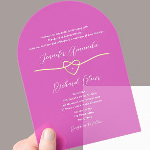 Heisse Pink Acryl Hochzeitseinladung Acryleinladungen