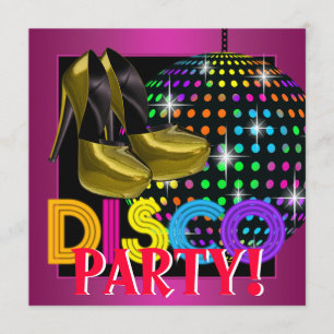 Heiße Pink Disco-Tanzparty Einladung