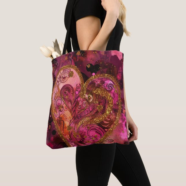 HEISSE PINK UND GOLD GLITZER SEHEN VALENTINE HERZE (Von Nahem)