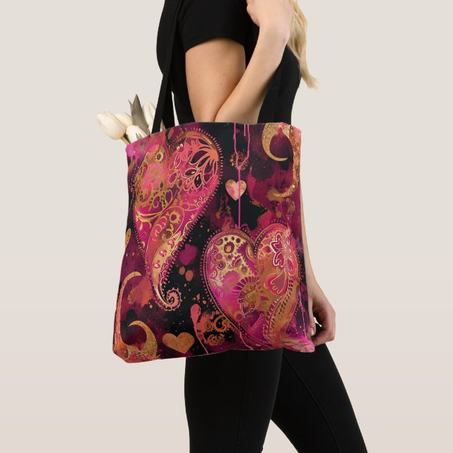 HEISSE PINK UND GOLD GLITZER SEHEN VALENTINE HERZE (Von Nahem)