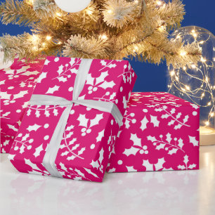 Heiße Pink Winter Weihnachten Geschenkpapier