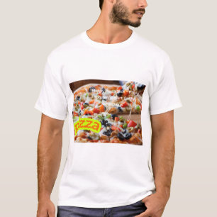 Heiße Pizza-Foto - Wirkliches dampfendes Lebensmit T-Shirt