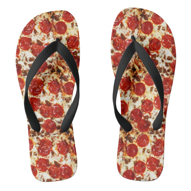 Heiße Pizza Meme Flip Flops (Fußbett)
