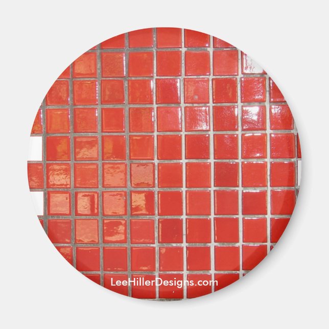 Heiße Quellen, AR-rote Fliesen, Mittelave-Geschenk Magnet (Vorne)