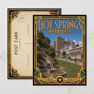Heiße Quellen Arkansas Vintage Art Deco Goldenes Z Postkarte