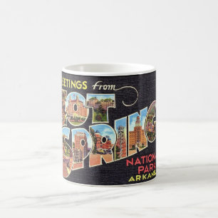 Heiße Quellen Arkansas Vintage Schwarze Tasse