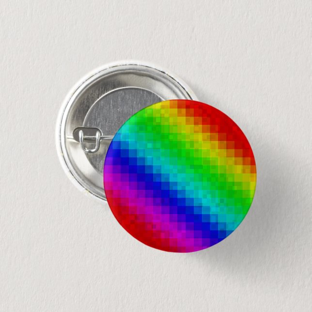 Heiße Regenbogen-Mosaik-Schimmer, Button (Vorne & Hinten)