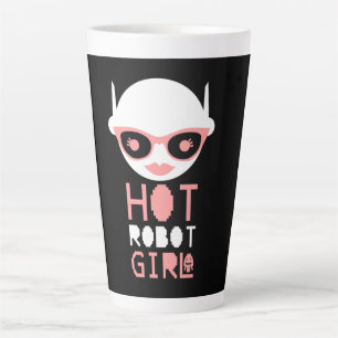 Heiße Roboterfrau Milchtasse