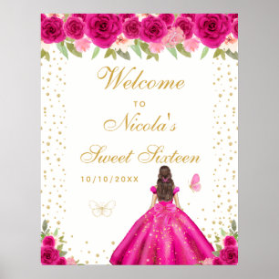 Heiße rosa braunhaariges Mädchen Sweet Sixteen Wil Poster
