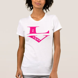 Heiße rosa Damen-lässige Schaufel Las Vegas T-Shirt