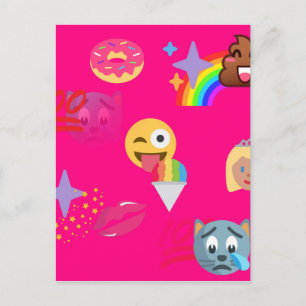 heiße rosa Emoji Postkarte