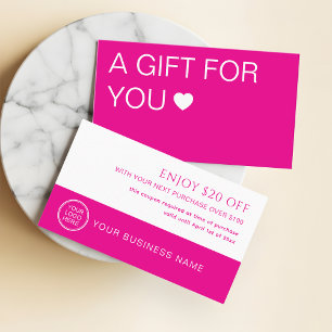 Heiße rosa Geschenkgutschein für Spa-Schönheitssal Rabattkarte