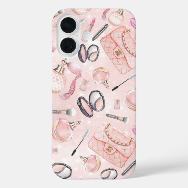 Heiße rosa Glam-Makeup-Handyhülle Case-Mate iPhone Hülle (Rückseite)