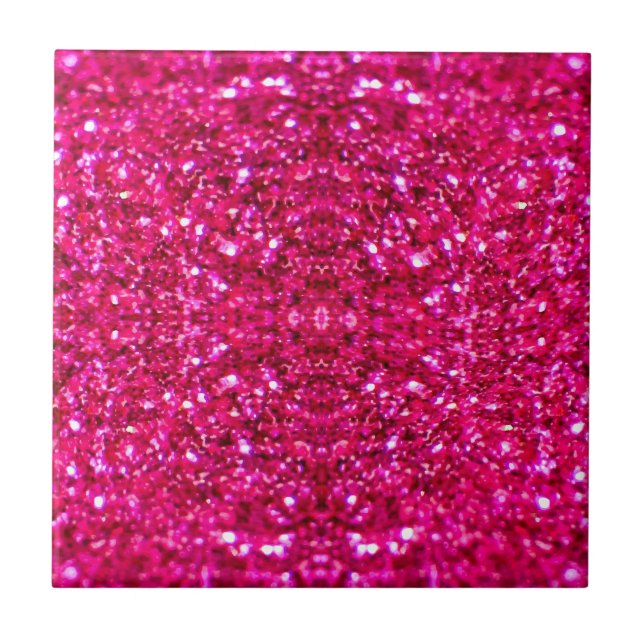 heiße rosa Glitter Fliese (Vorderseite)