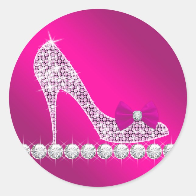 Heiße rosa High Heel Schuh Aufkleber (Vorderseite)