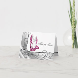 Heiße rosa High Heel Schuh Dankeskarten Dankeskarte
