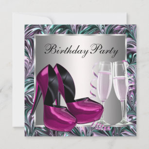 Heiße rosa High Heel Schuhe Damen Geburtstag Einladung