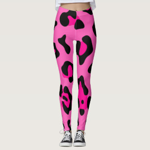 heiße rosa Leopardenmuster Leggings